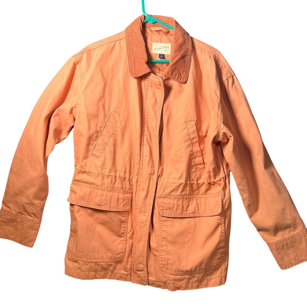 Universal Thread Womens Utility Field Jacket Orange Corduroy Collar SizeXL